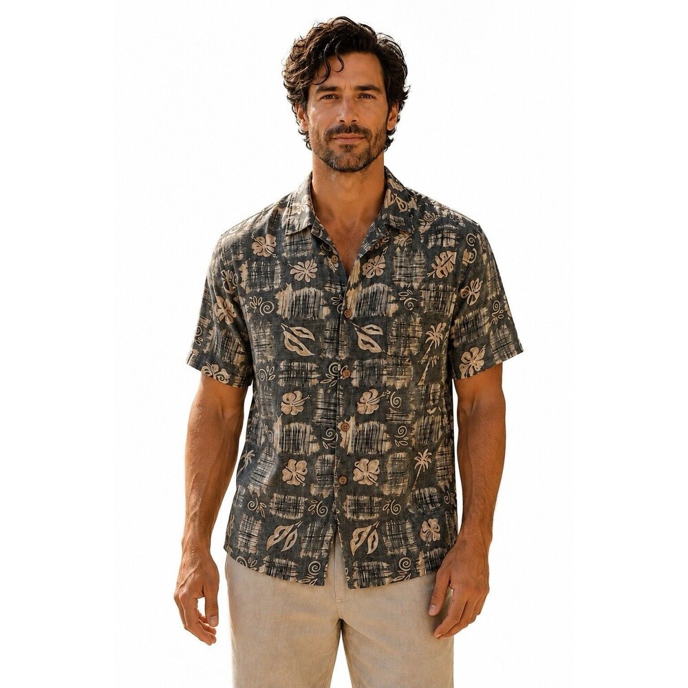 M.E. Sport Hawaiian Shirt Inside out Floral Print Size medium Vintage Retro Y2K